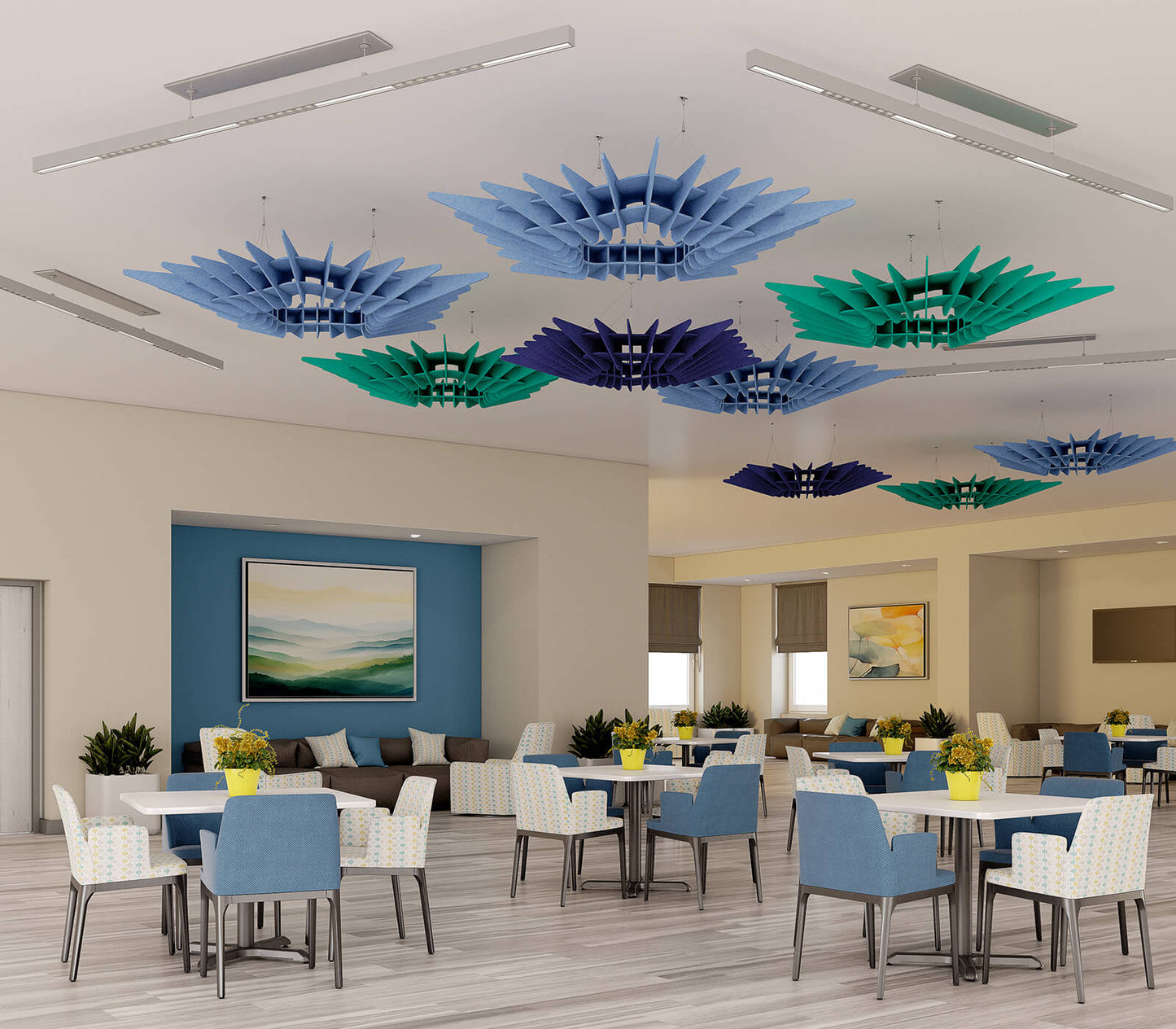 EchoDeco Acoustic Ceiling CreSHHendo Baffle - Sound Absorb Panel
