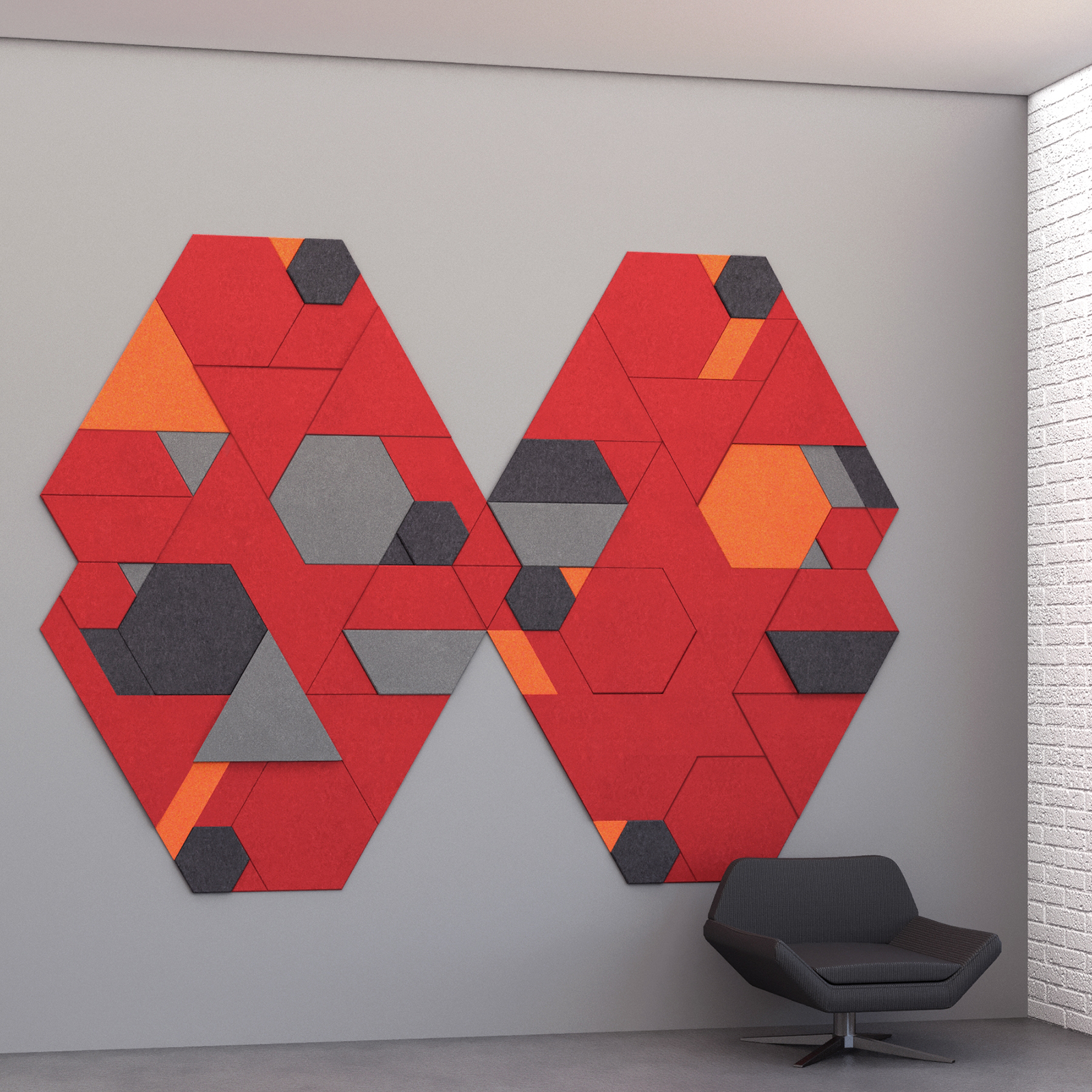 EchoDeco 85% Soundproof Acoustic Wall Tiles Hexagon Shape