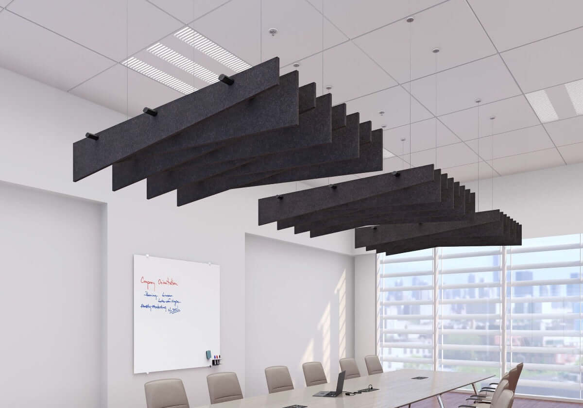 Echodeco 3/4" Acoustic Ceiling Baffles-Angle Design 48-96"W
