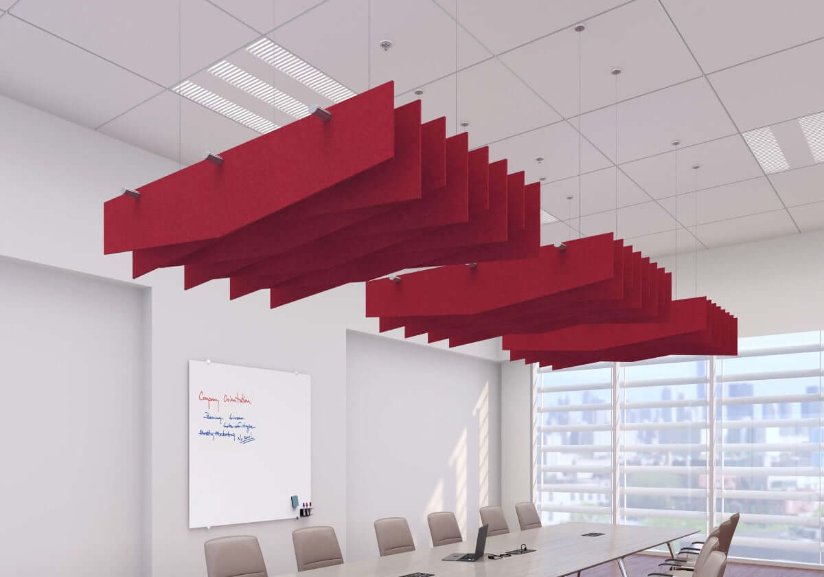 Echodeco 3/4" Acoustic Ceiling Baffles-Angle Design 48-96"W