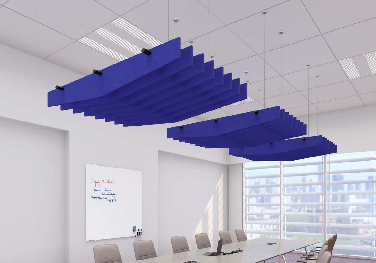 Echodeco 3/4" Acoustic Ceiling Baffles-Angle Design 48-96"W