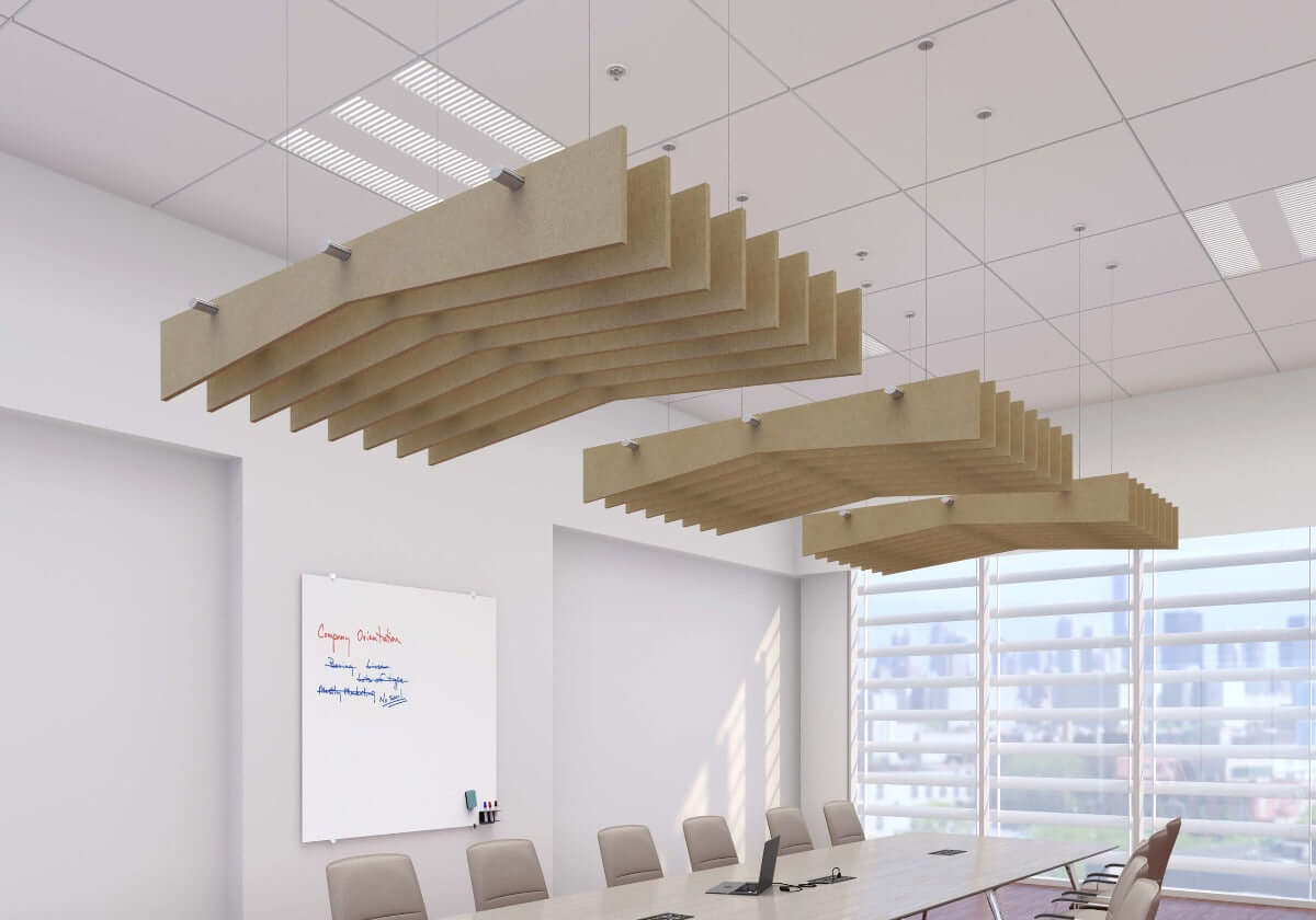 Echodeco 3/4" Acoustic Ceiling Baffles-Angle Design 48-96"W