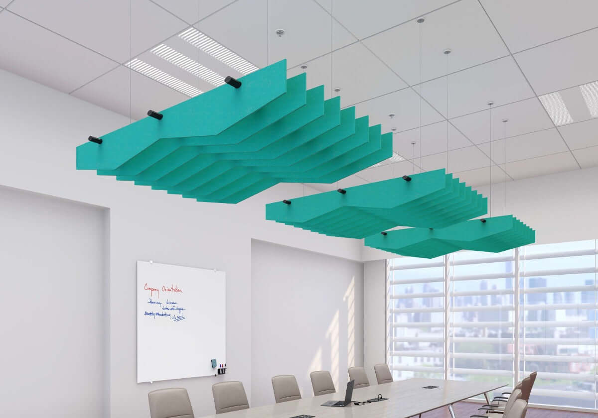 Echodeco 3/4" Acoustic Ceiling Baffles-Angle Design 48-96"W