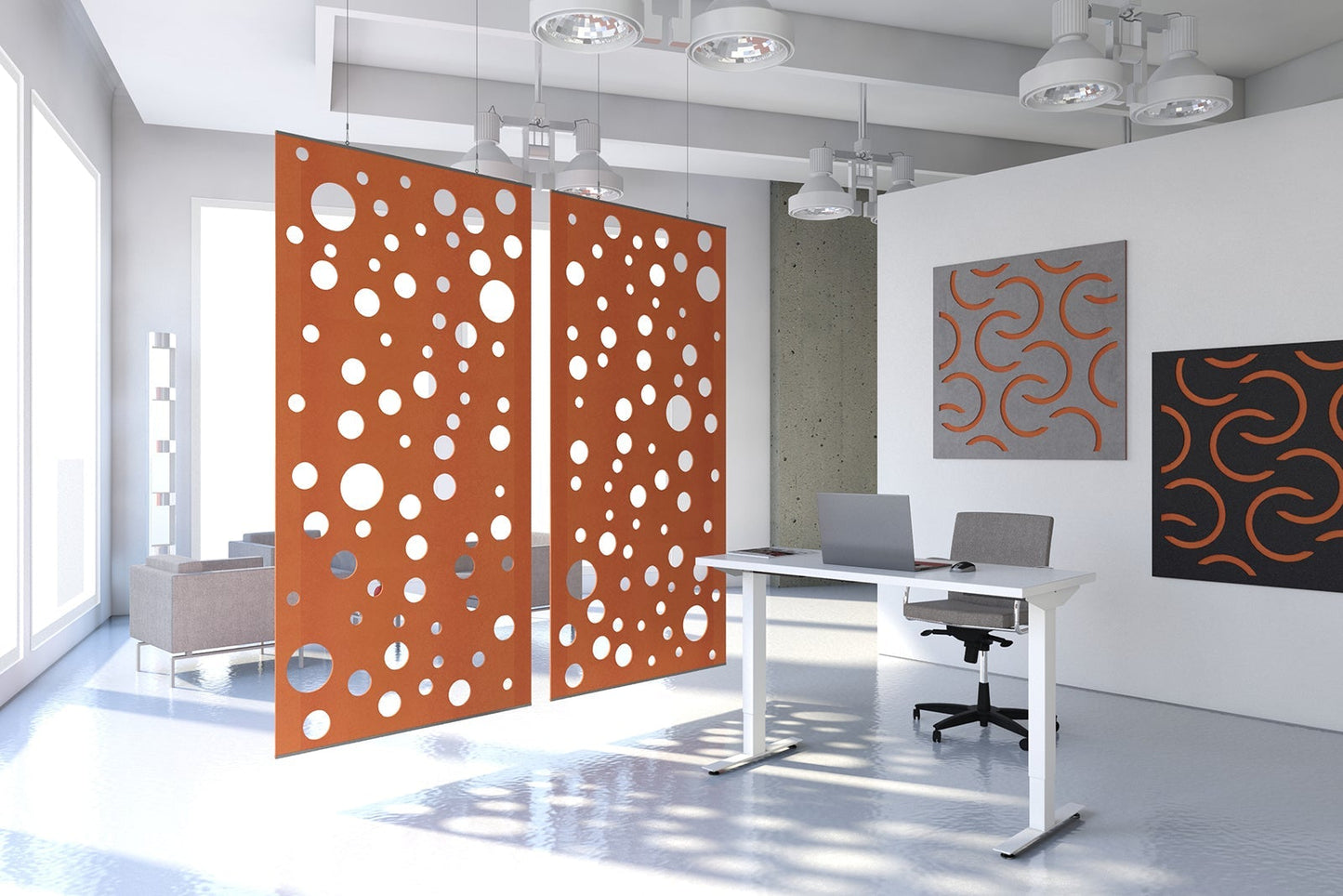 EchoDeco 85% Acoustic Design Wall Panel Back with Solid Panel 47"W