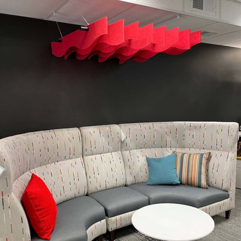 Echodeco 3/4" Acoustic Ceiling Baffles-Angle Design 48-96"W