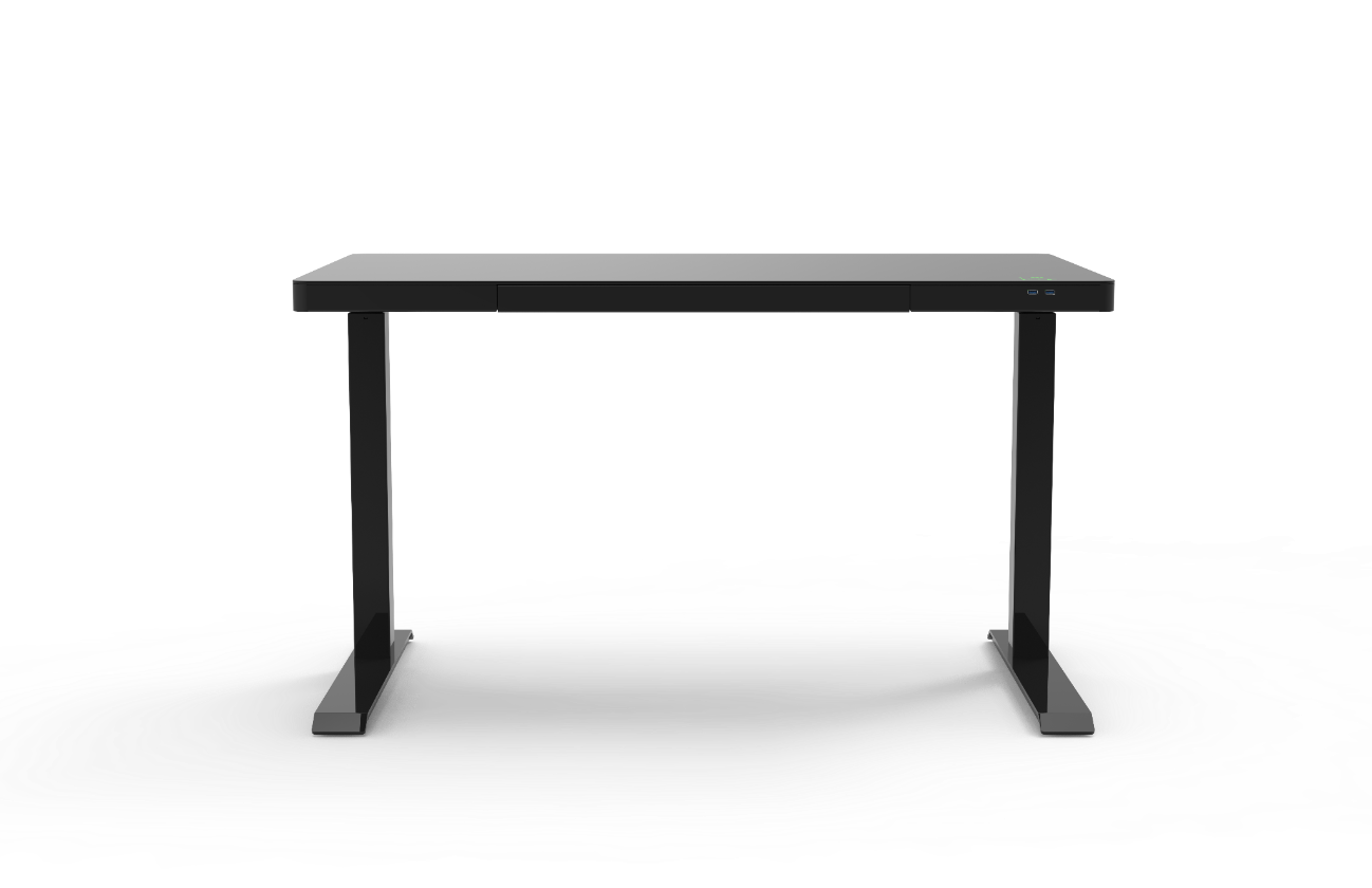 Smart Electric Standing Desk Glass Top 47” Black and White
