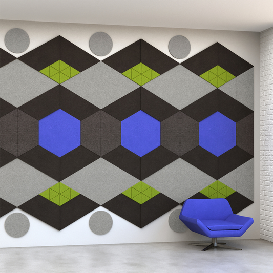 Acoustic Wall Panel Tile Shapes 85% - 90% Sound Absorber