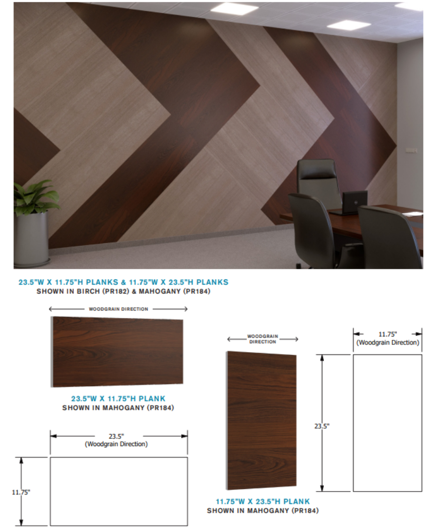 EchoDeco Acoustic Panel Woodgrain Tiles