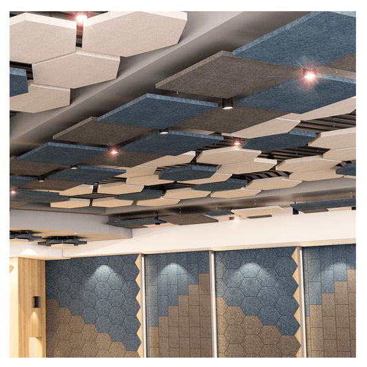 Acoustic Ceiling Clouds Square & Triangle - Sound Absorb Panel 