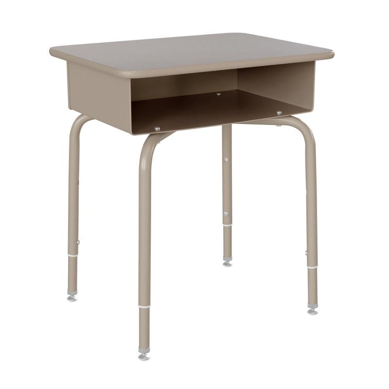 Student Height Adjustable Desk w/ Open Front Metal Box