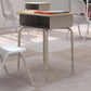Student Height Adjustable Desk w/ Open Front Metal Box
