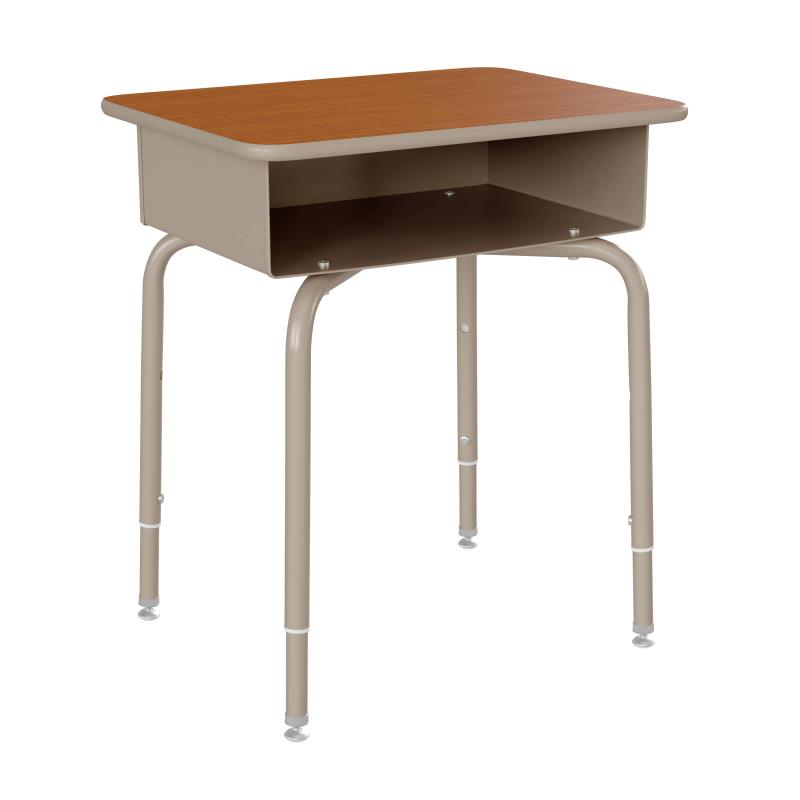 Student Height Adjustable Desk w/ Open Front Metal Box