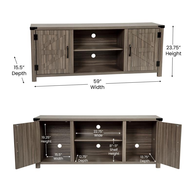 Charlotte Modern Farmhouse Barn Door Sideboard