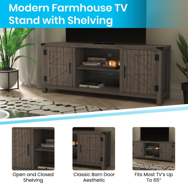 Charlotte Modern Farmhouse Barn Door Sideboard