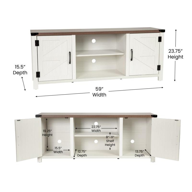 Charlotte Modern Farmhouse Barn Door Sideboard