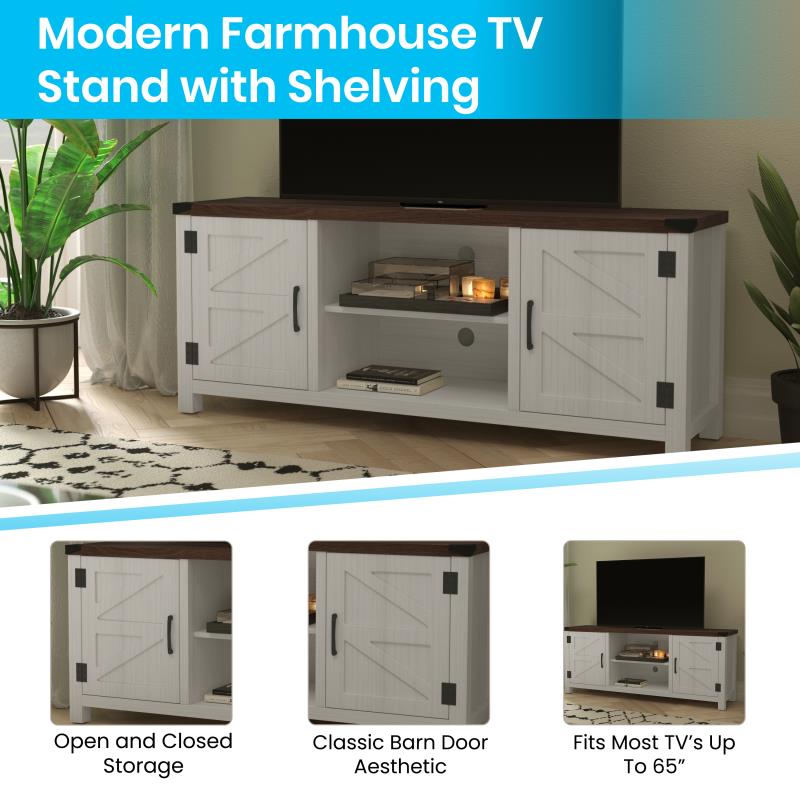 Charlotte Modern Farmhouse Barn Door Sideboard