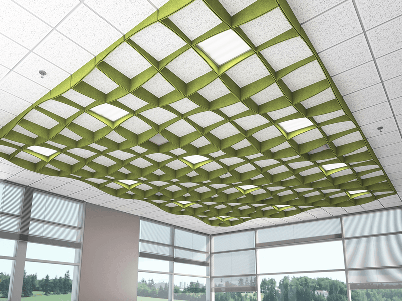 On The Grid Acoustic Ceiling Magnetic Baffles - Sound Absorb Panel