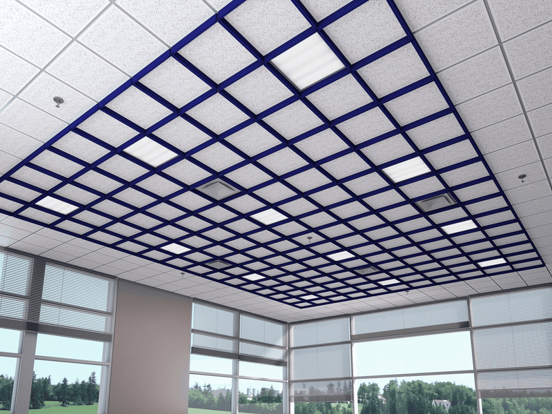 Acoustic On-The-Grid Magnetic Baffles Rectangle - Sound Absorb Panel