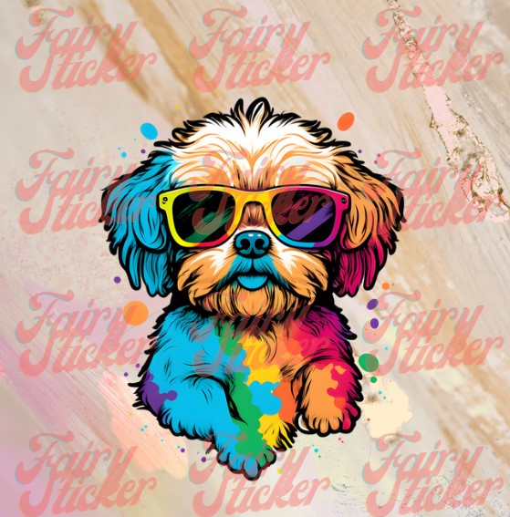 Colorful Dogs Decals Sticker Set
