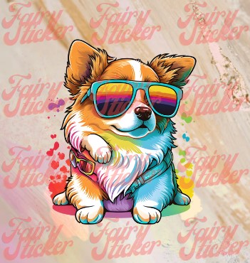Colorful Dogs Decals Sticker Set