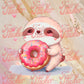 Donut Love Sloths Decal Sticker Set