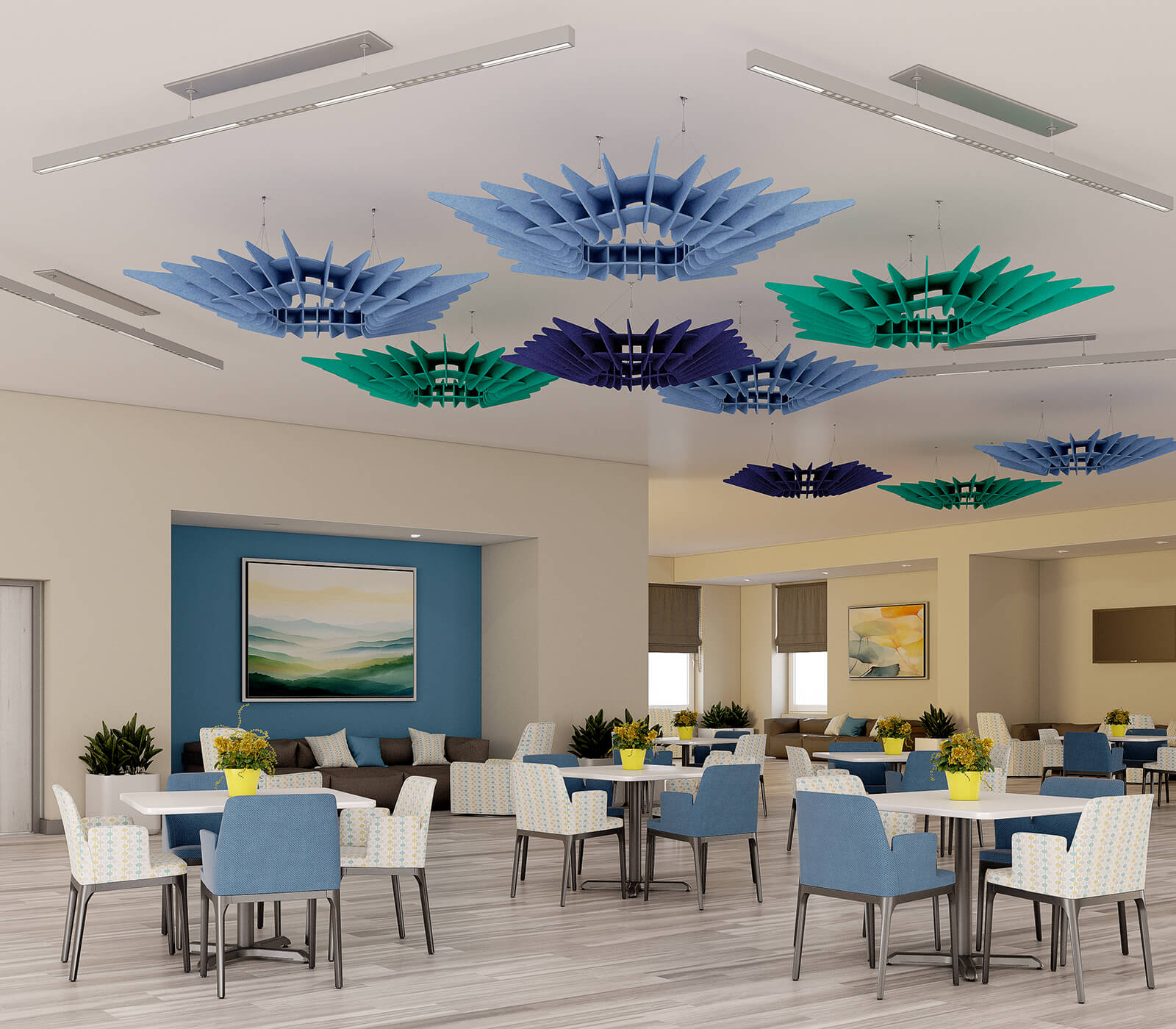 EchoDeco Acoustic Ceiling CreSHHendo Baffle - Sound Absorb Panel