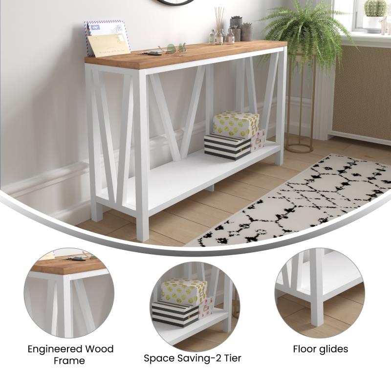 Charlotte Farmhouse Entryway Table 52x14