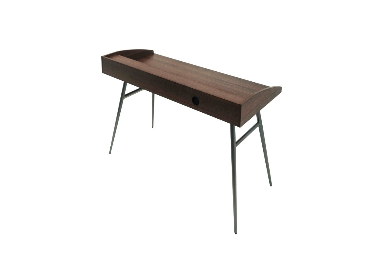 260-Brown Home Writing Desk with Top Shelf