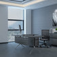 90 Degree Desk w/ Filing Cabinet Return in Grey