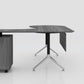 90 Degree Desk w/ Filing Cabinet Return in Grey