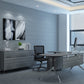 90 Degree Desk w/ Filing Cabinet Return in Grey
