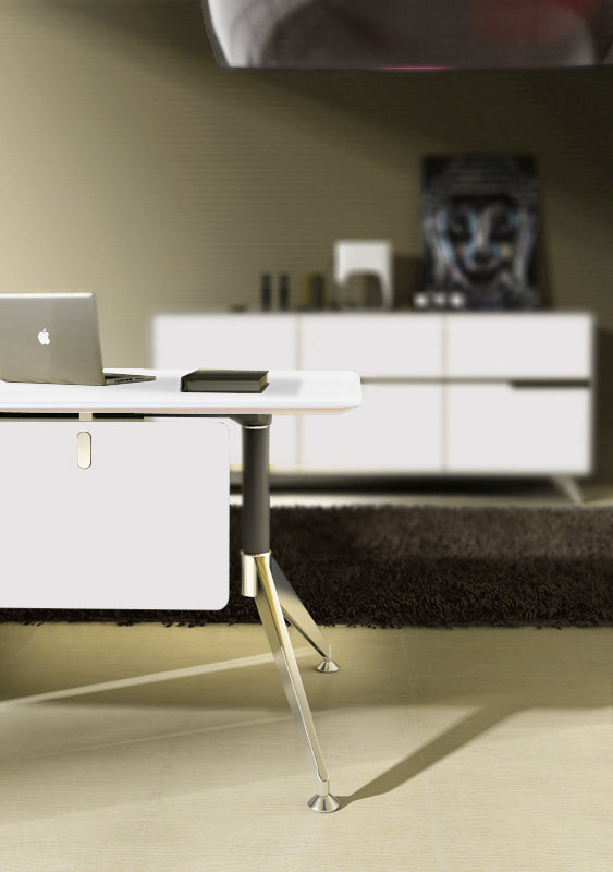 90 Degree Executive Desk with Credenza Return