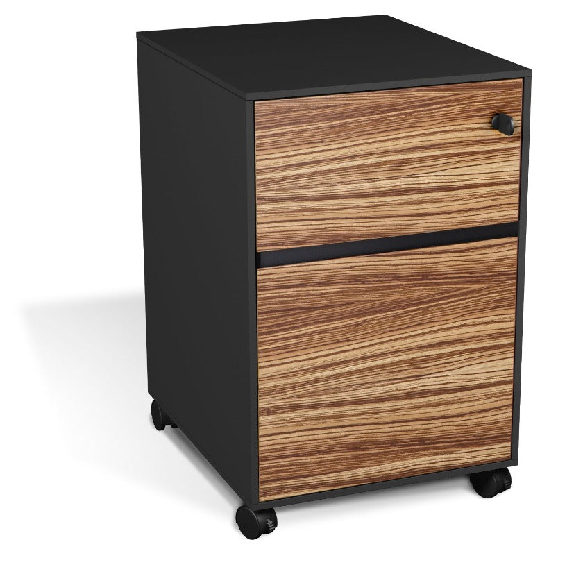 430 Mobile Pedestal Filing Cabinet in White & Zebrano