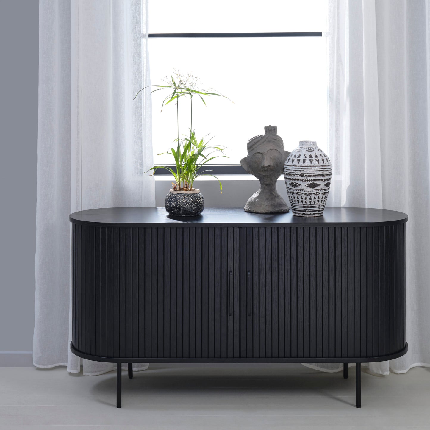 Nola Stylish Sideboard Cabinet  in Black Oak