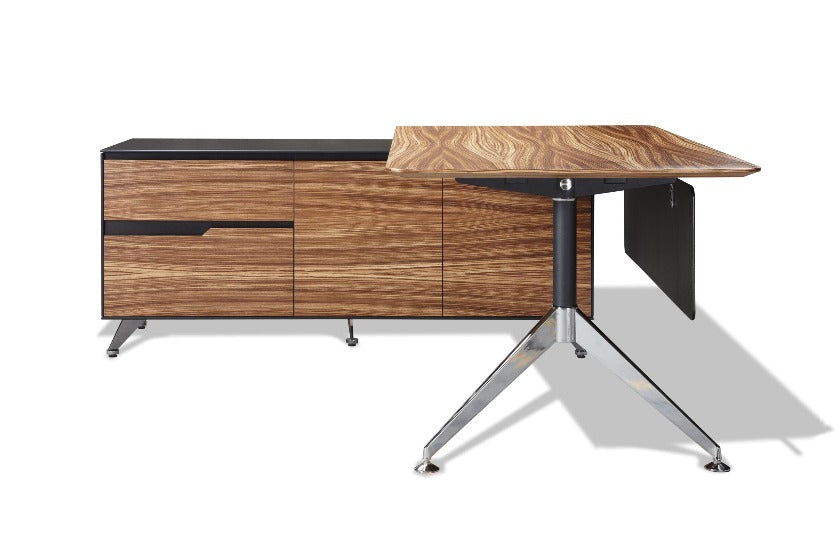 90 Degree Executive Desk with Credenza Return