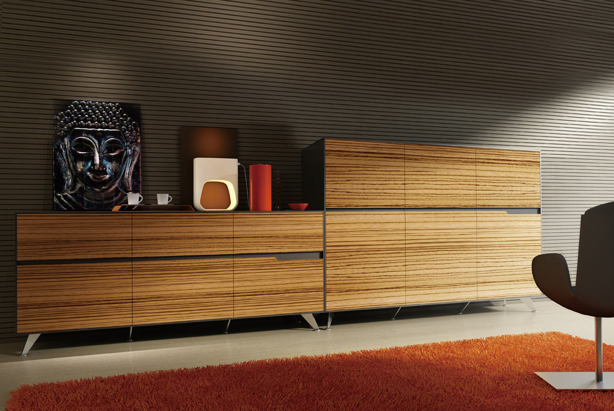 496 Filing Storage Cabinet in Zebrano 73 x 49 Inches