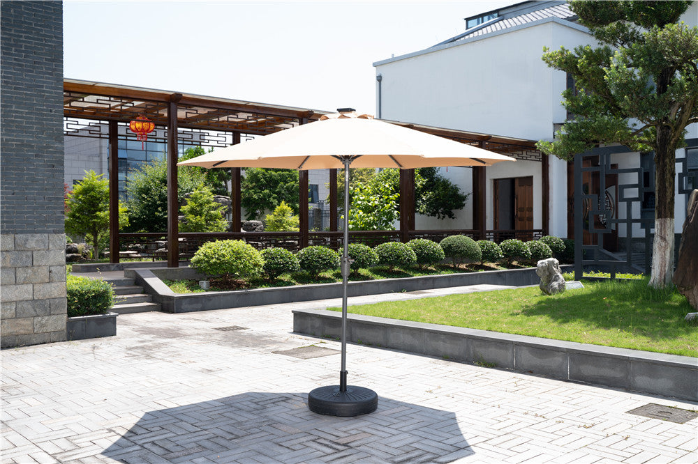 Outdoor Hanging Umbrella with LED Lights  9 and 10 Feet