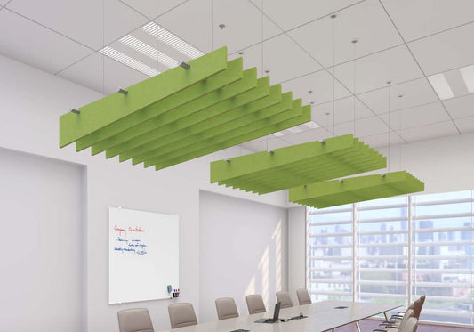 EchoDeco 3/4" Acoustic Ceiling Baffles Angle Design - egyr desk 