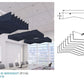 Echodeco 3/4" Acoustic Ceiling Baffles-Angle Design 48-96"W