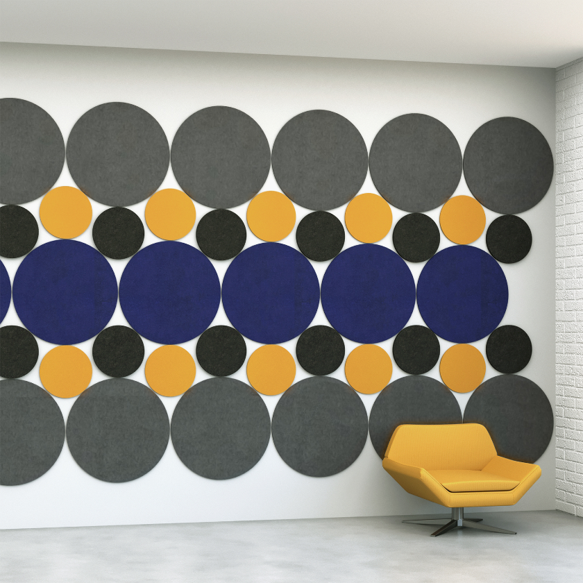 EchoDeco 90% Acoustic Wall Tile Shapes 12" & 24" Square Trapezoid