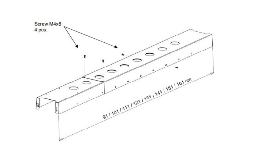 Conset Universal Cable Tray Under Desk Expandable 38” to 65 ½