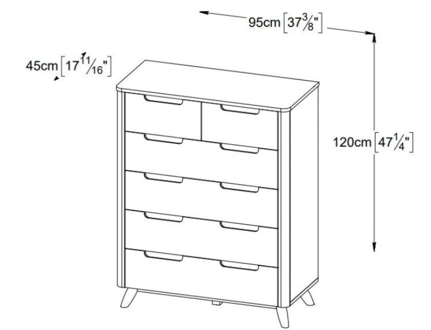 Tahoe Tall & Double Dresser with 5-6 Drawers in Walnut