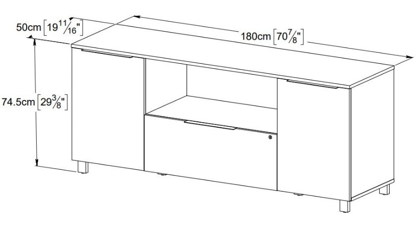 Stavanger Filing Cabinet Storage & Credenza in Dark Grey