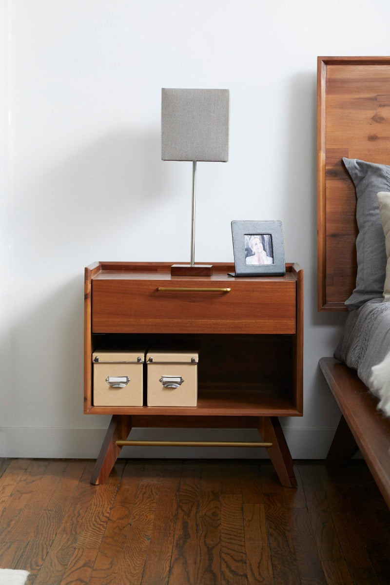 Denali 1-Drawer Nightstand Acacia Wood DNLI-3820