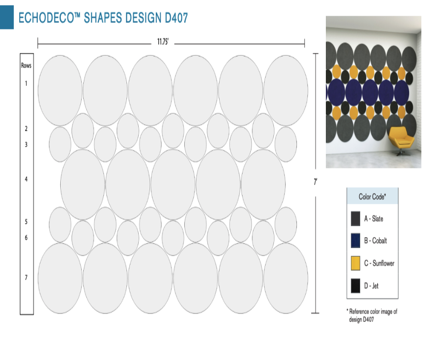 EchoDeco 90%  Artistic Acoustic Wall Tiles Circle Shape 12"and 24"