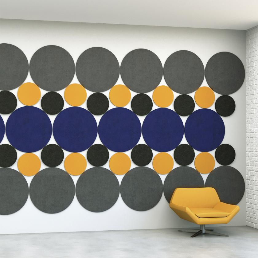 EchoDeco 90%  Artistic Acoustic Wall Tiles Circle Shape 12"and 24"