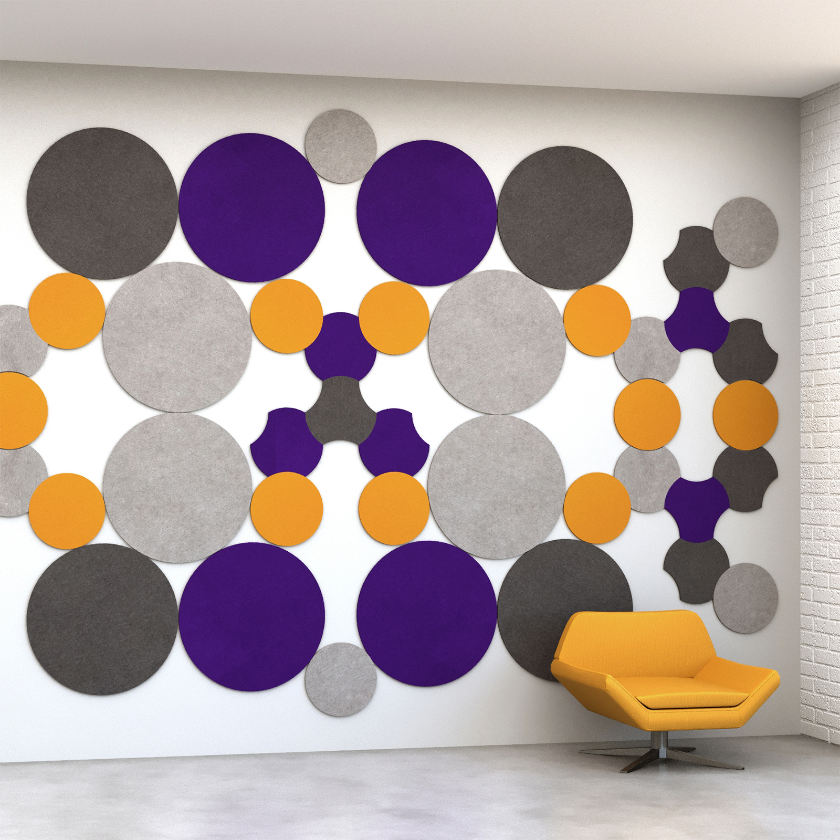 EchoDeco 90%  Artistic Acoustic Wall Tiles Circle Shape 12"and 24"