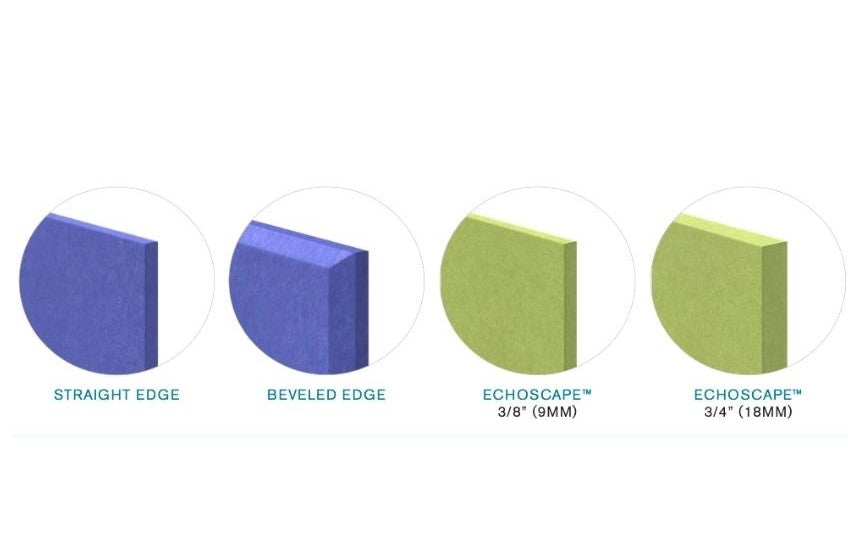 EchoDeco 85% Acoustic Wall Tile Parallelogram Shapes 12" & 24"