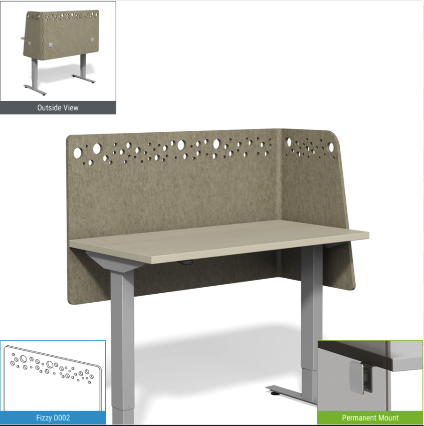 EchoWrap Desk Dividers Acoustic Privacy L Panels Oat Color 18"H