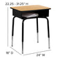 Student Height Adjustable Desk w/ Open Front Metal Box